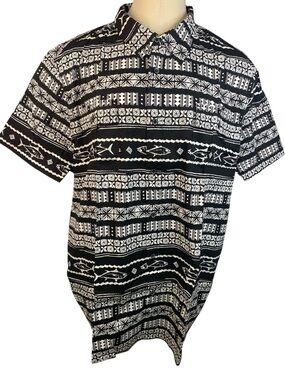 Boulder Creek Trading Co (NWT) Black & White Short-Sleeve BU Shirt Men’s 4XL Big